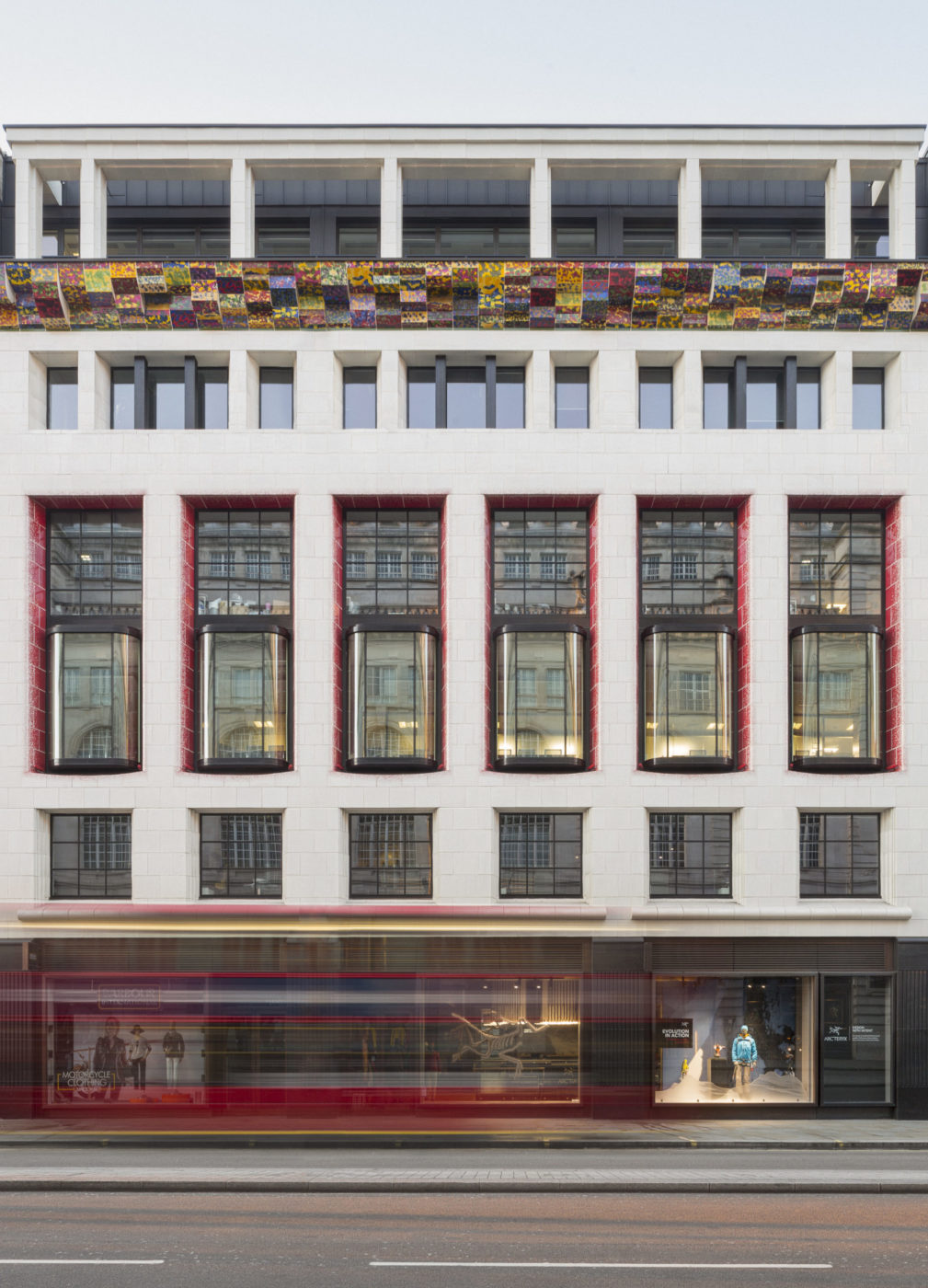 Eric Parry Architects Ltd — Hero shot of the Piccadilly facade featuring artwork by Richard Deacon